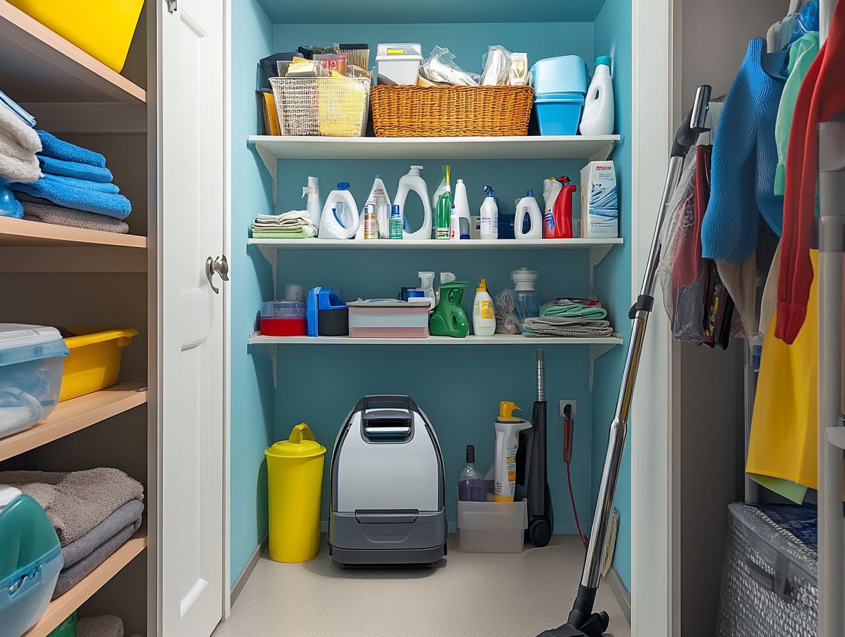 An assortment of effective cleaning products suitable for small spaces.