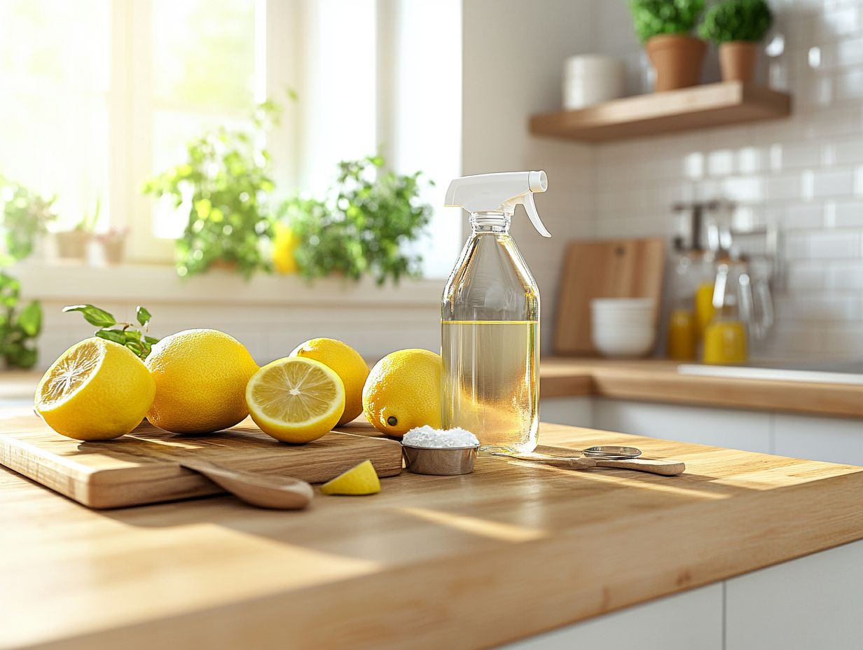 Homemade cleaners labeled and dated for safety and efficiency