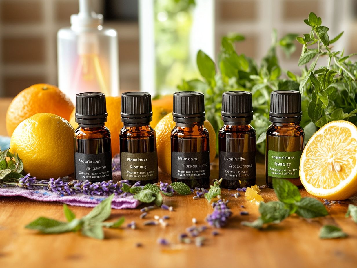 Essential oils for different surfaces and areas in cleaning