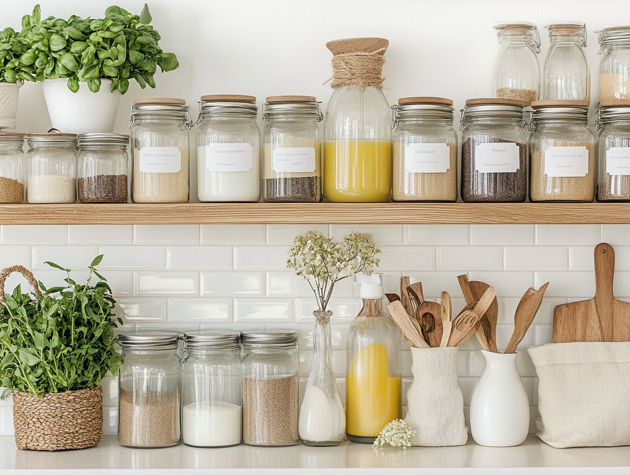 Diagram illustrating common mistakes in storing homemade cleaning products.