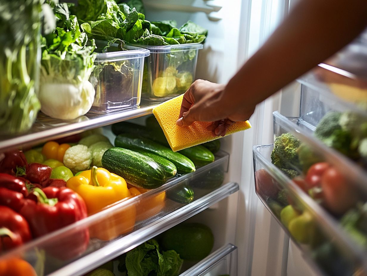 Using lemon and salt to clean stainless steel surfaces in a refrigerator