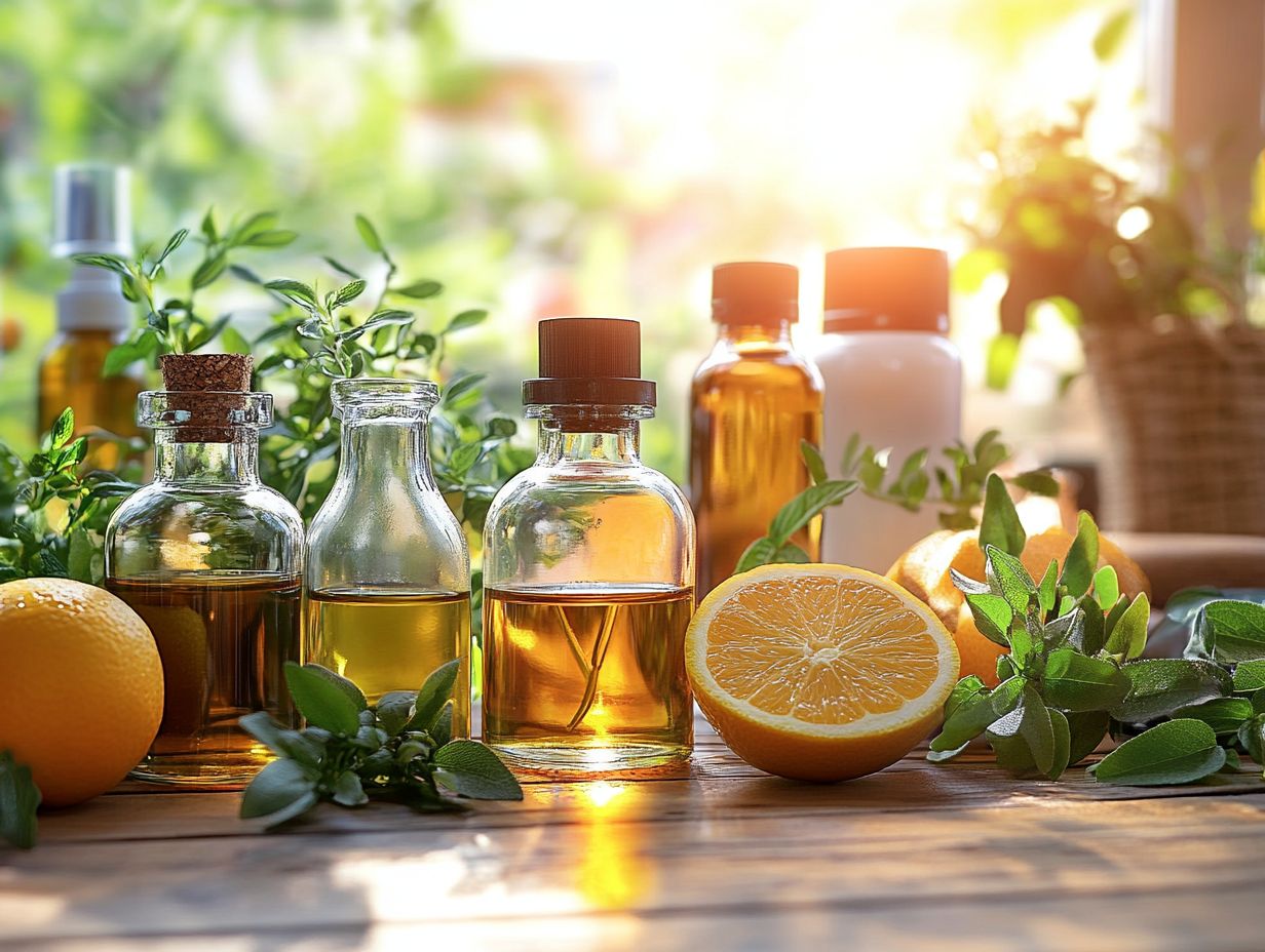 Illustration of how essential oils can enhance traditional cleaning products