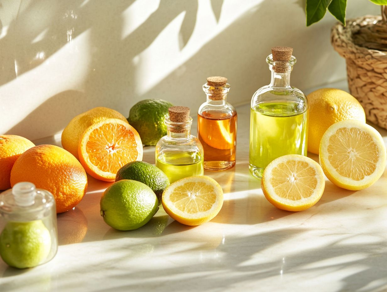 Fresh citrus essential oils in a cleaning context