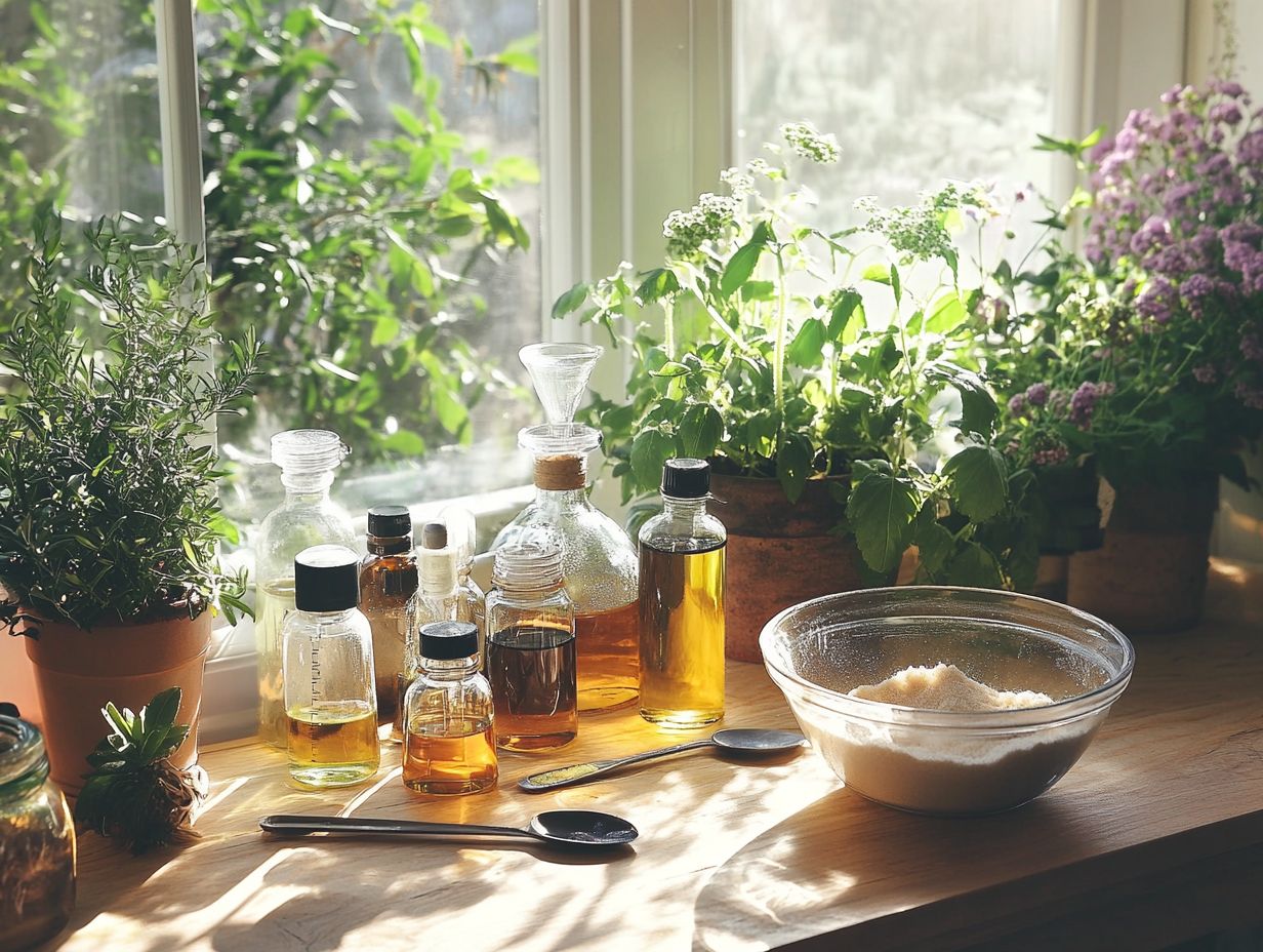 Step-by-step guide on combining essential oils for effective cleaning.