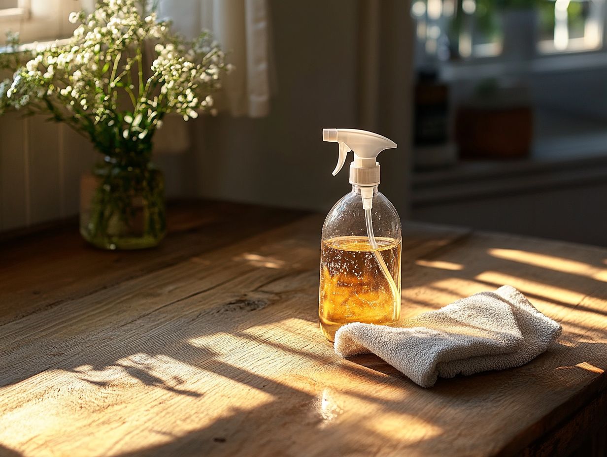 A bottle of vinegar used in DIY cleaning