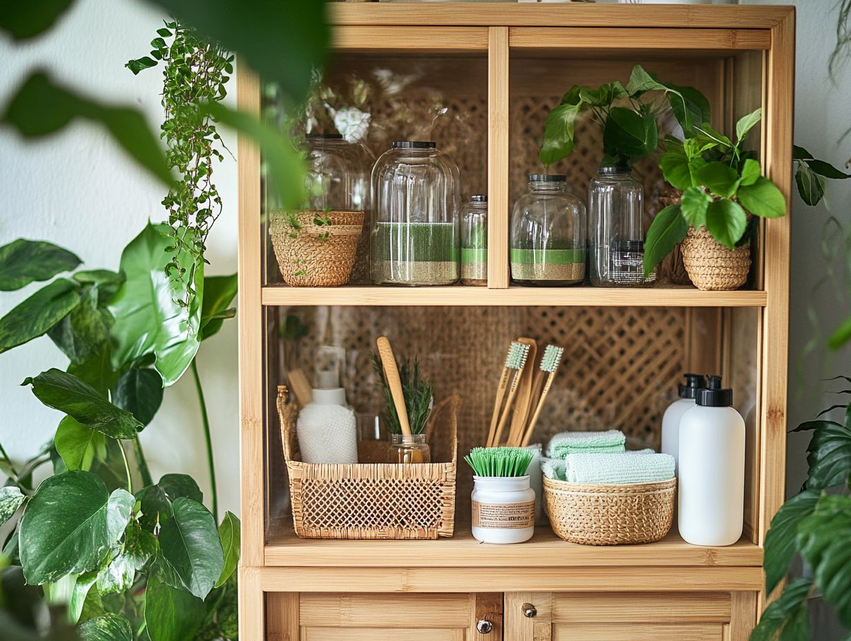 Explore various eco-friendly storage solutions for cleaning products.