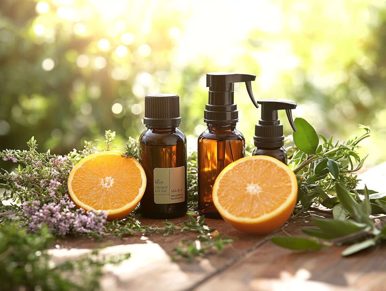 An assortment of essential oils used for DIY cleaning recipes.