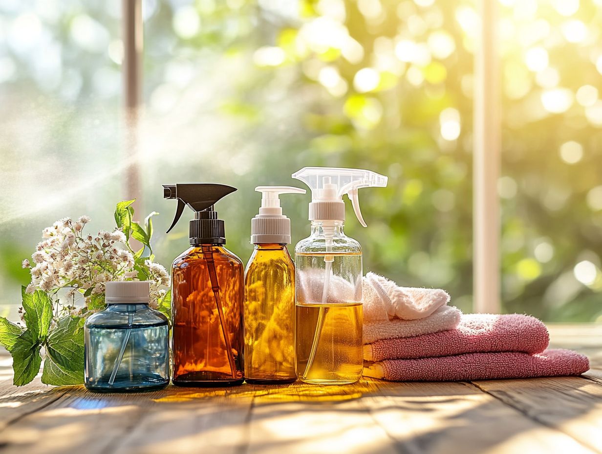 Visual summary of key takeaways for using essential oils for cleaning