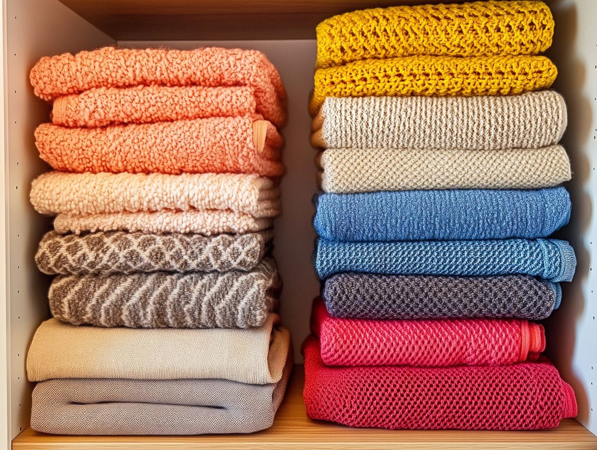 A variety of microfiber cloths displayed, emphasizing the importance of replacing them every 6-12 months.