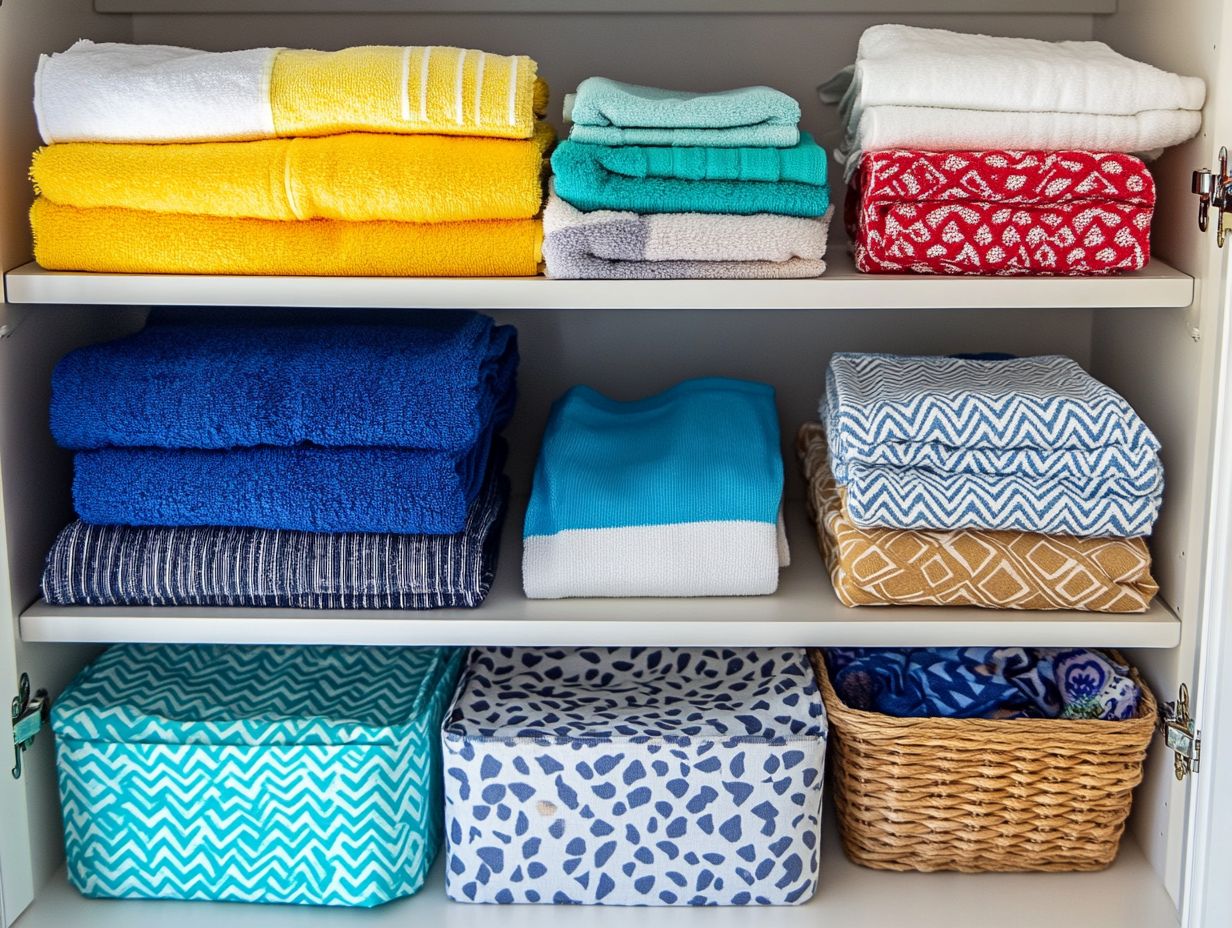 Different types of cleaning cloths organized separately