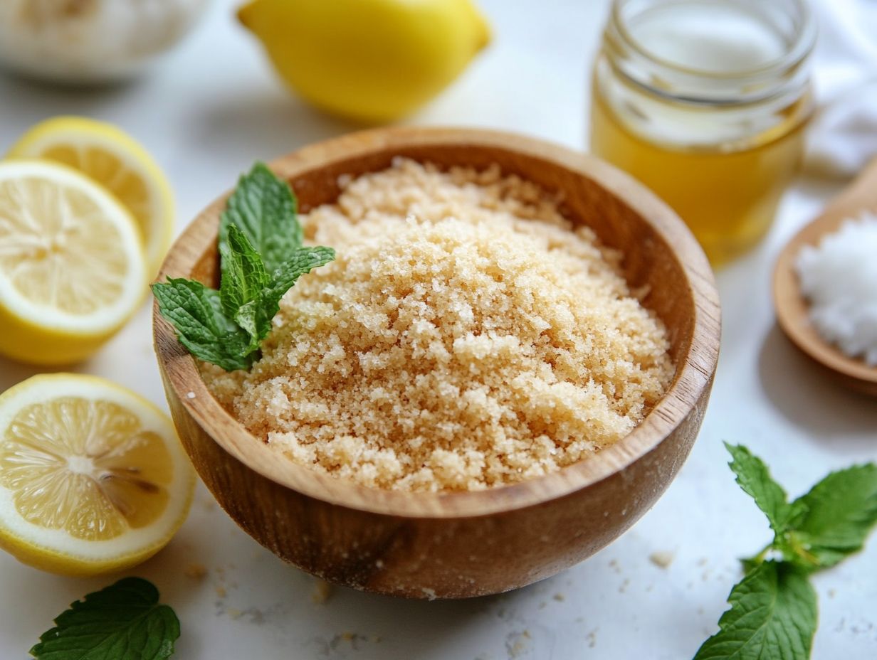 Image of a homemade all-purpose bathroom scrub showcasing natural ingredients.