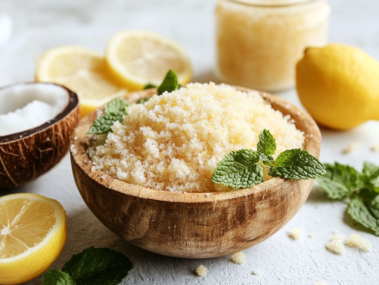 Image depicting frequently asked questions about homemade bathroom scrub.