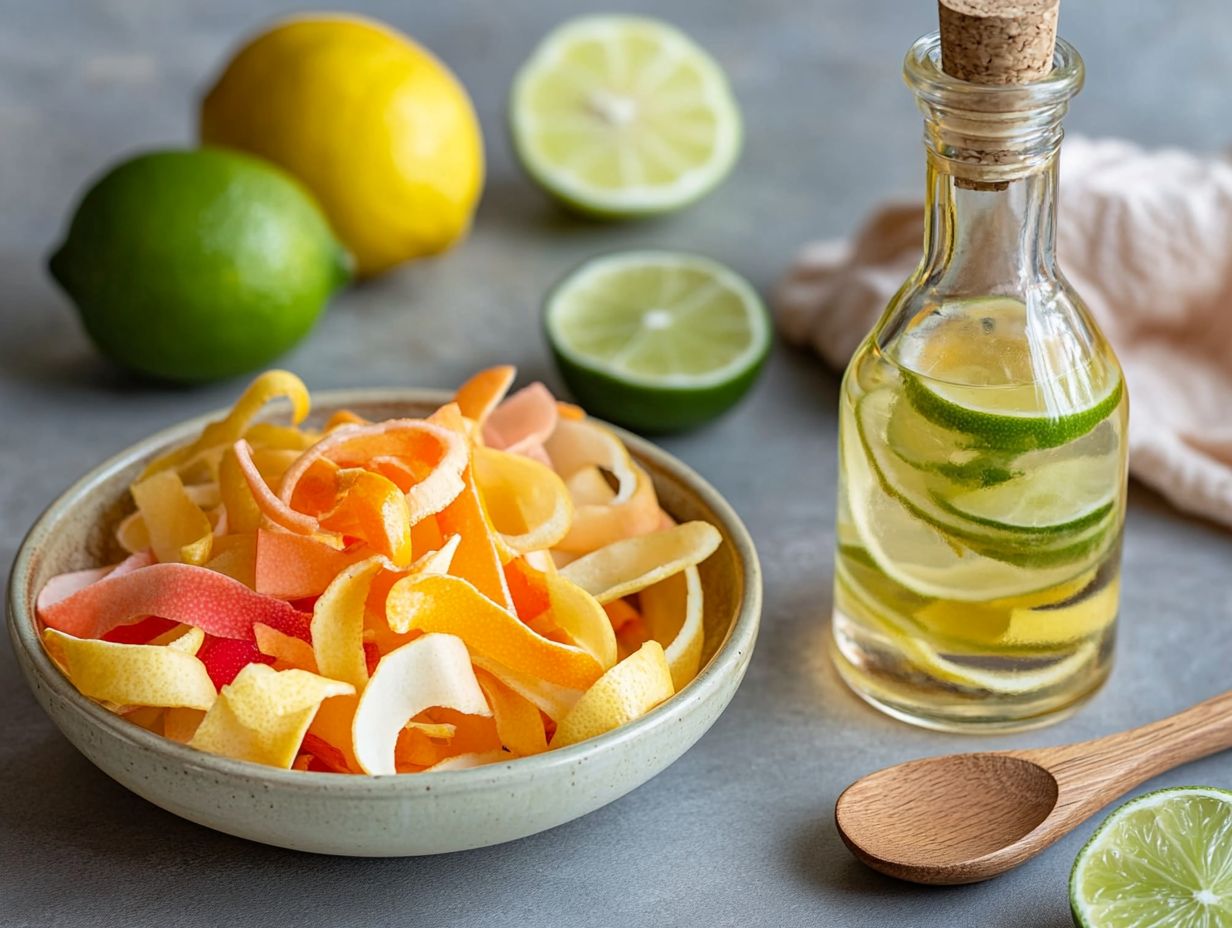 Ingredients needed for homemade citrus garbage disposal cleaner