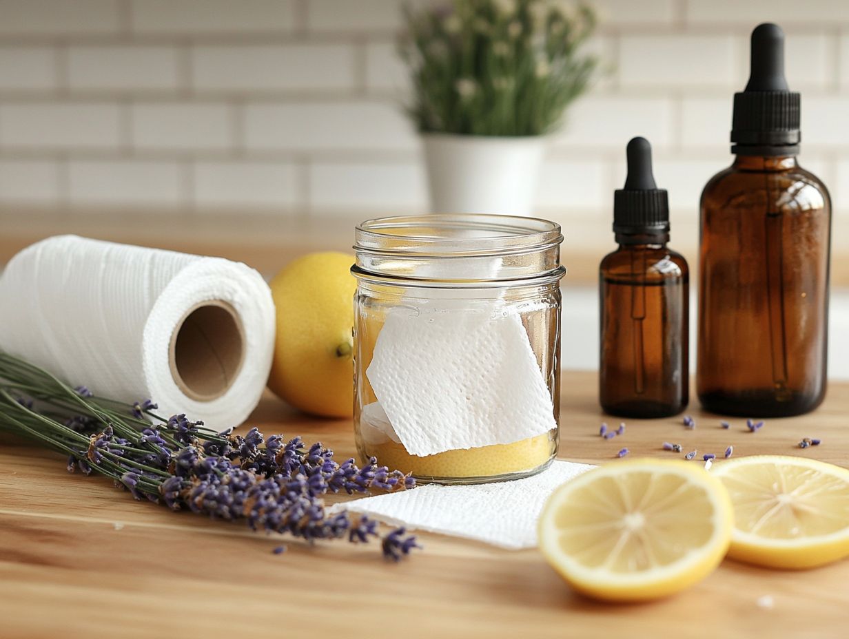 Image showing various surfaces suitable for homemade essential oil cleaning wipes