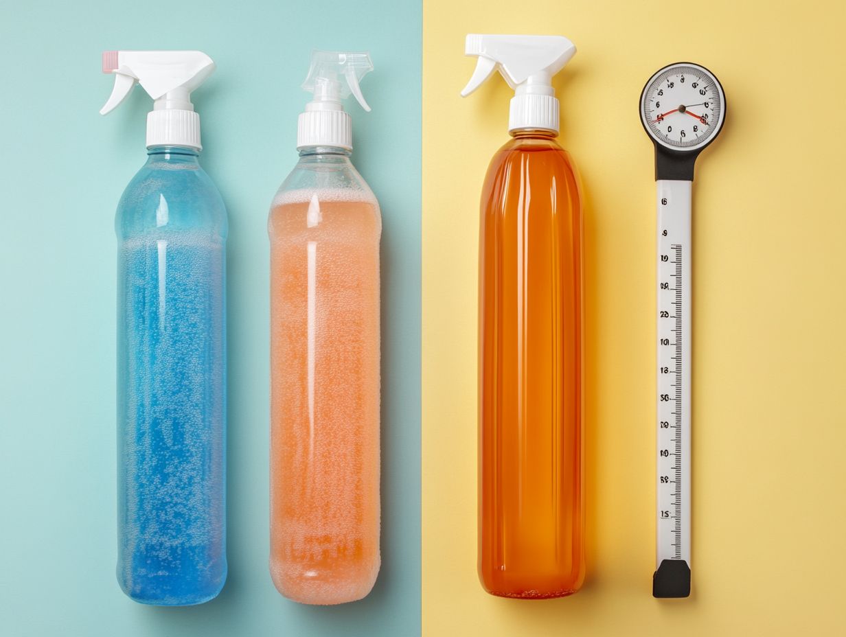 Illustration of how temperature affects cleaning solutions