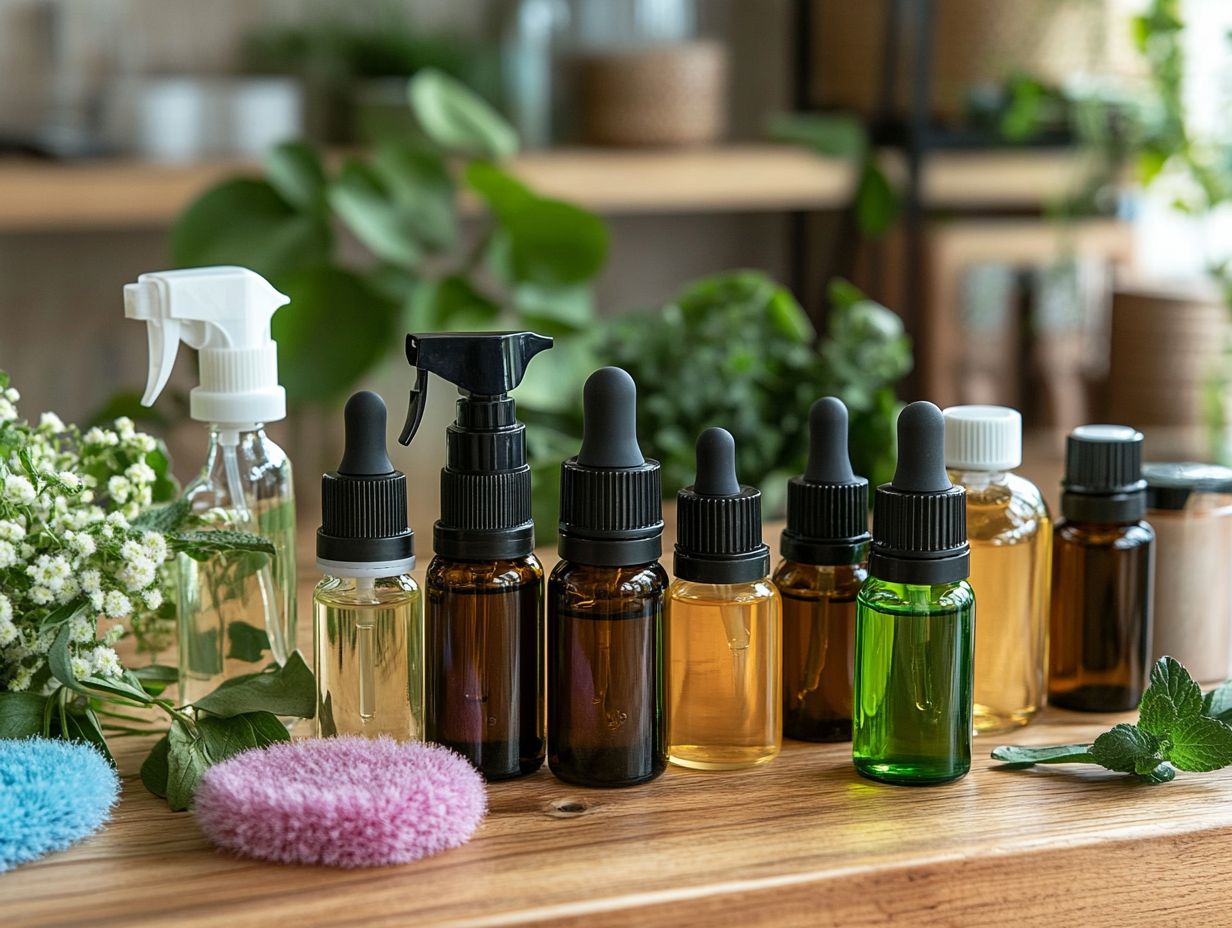 Visual guide on identifying fake or low-quality essential oils for cleaning.