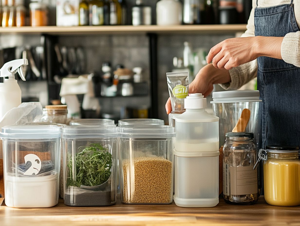 Image of safe materials for storing cleaning products