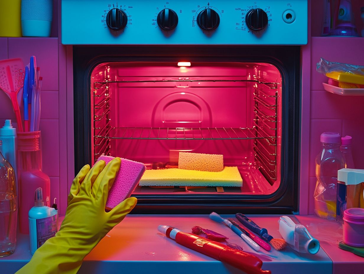 A clean oven rack after rinsing and drying