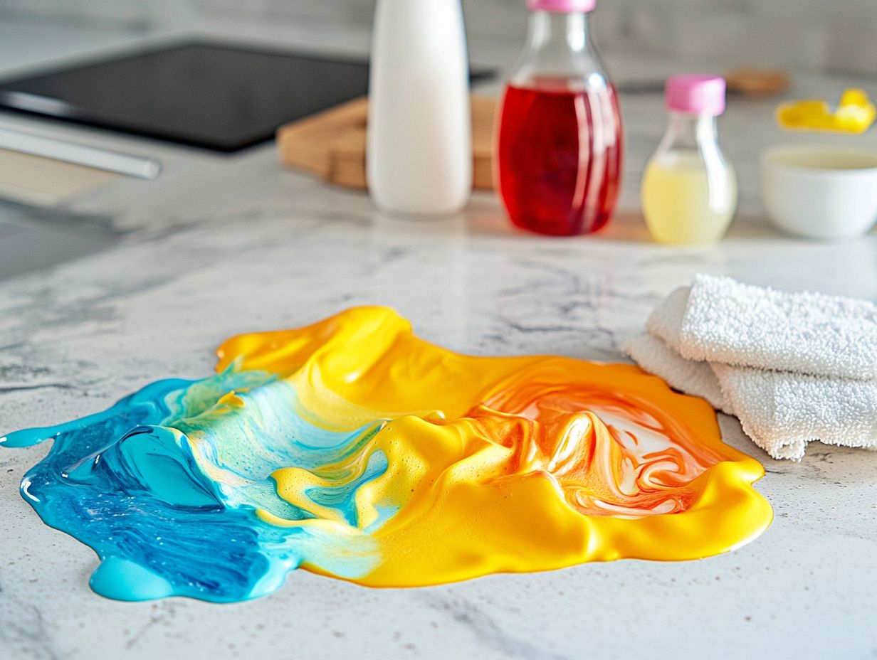 Image showing the process of using baking soda to remove Silly Putty stains.