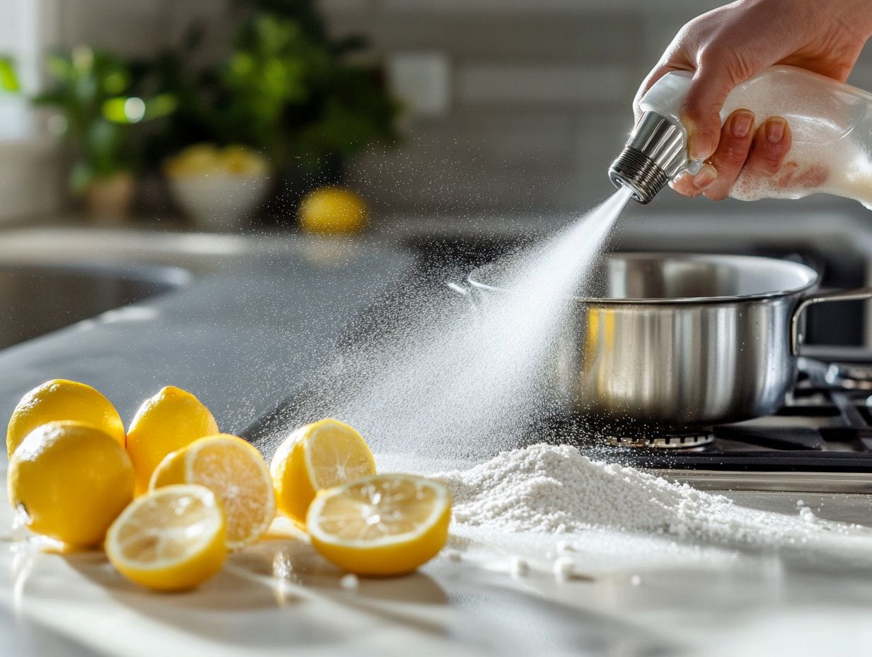 Image showing the process of making a natural cleaning solution for stainless steel.