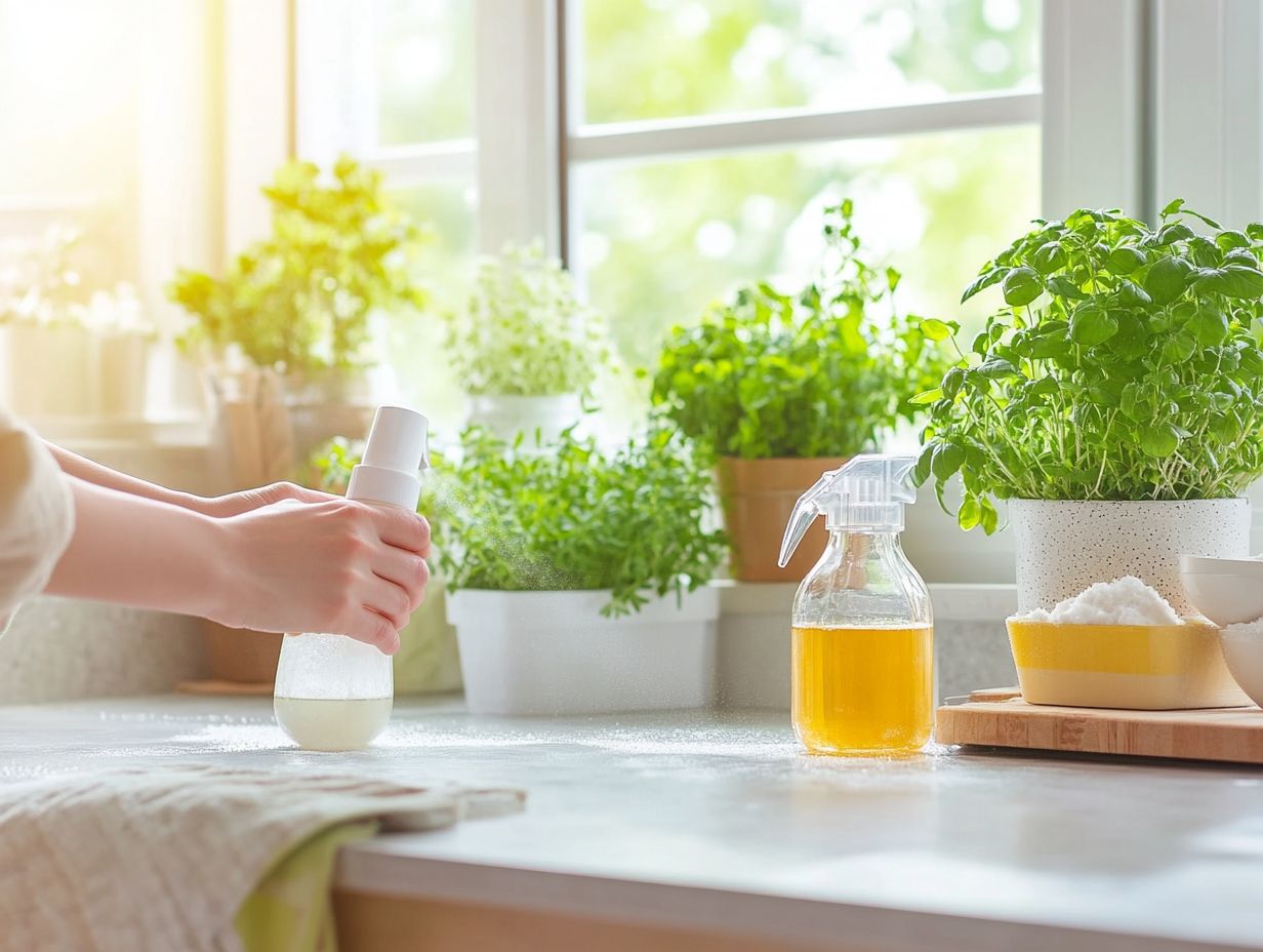 Illustration of cleaning benefits using natural products