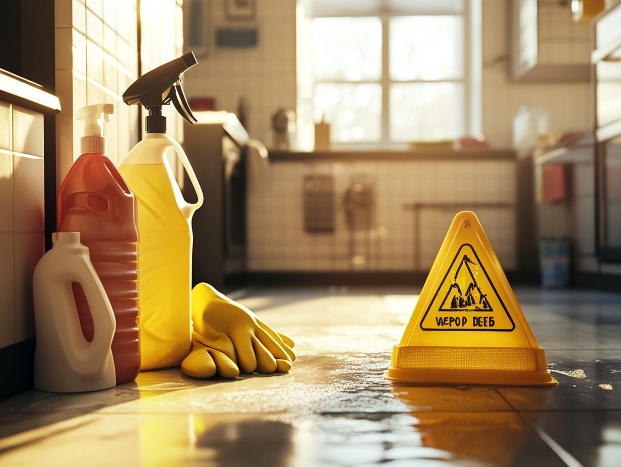 A visual representation of the risks associated with mixing cleaning products.