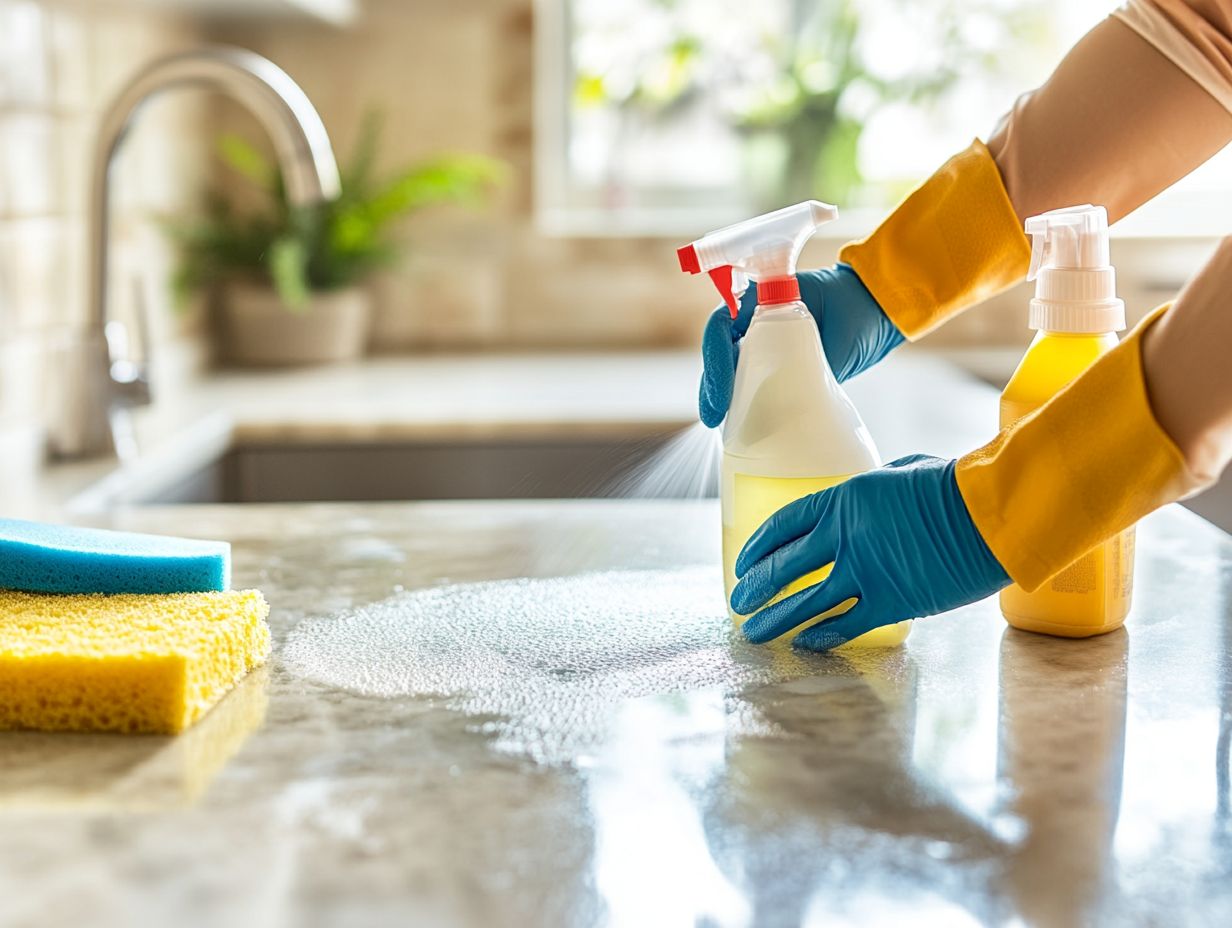 Graphic illustrating key takeaways for creating a safe cleaning routine