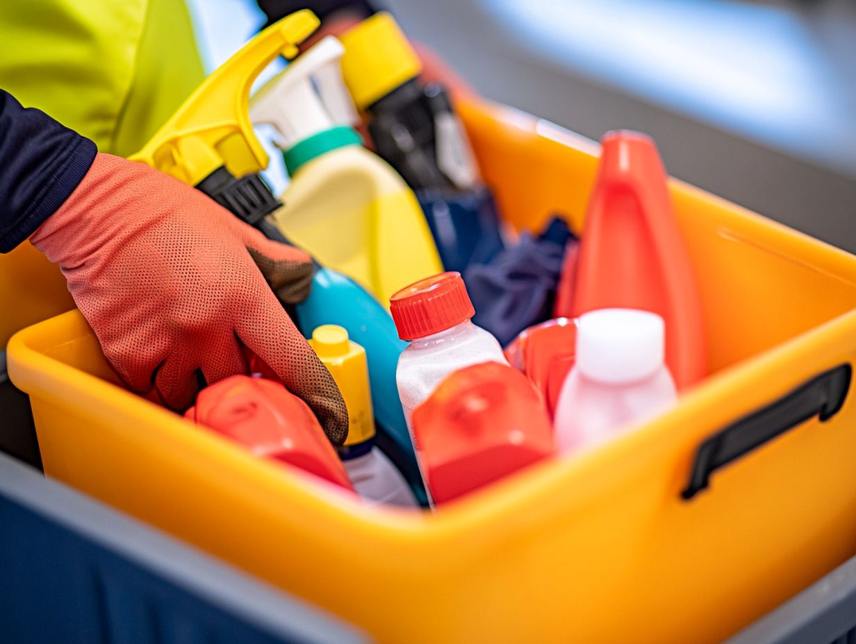 Safe transportation of cleaning supplies in a car