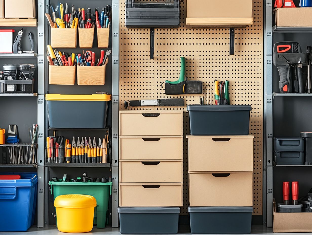 A well-organized storage area for easy cleaning