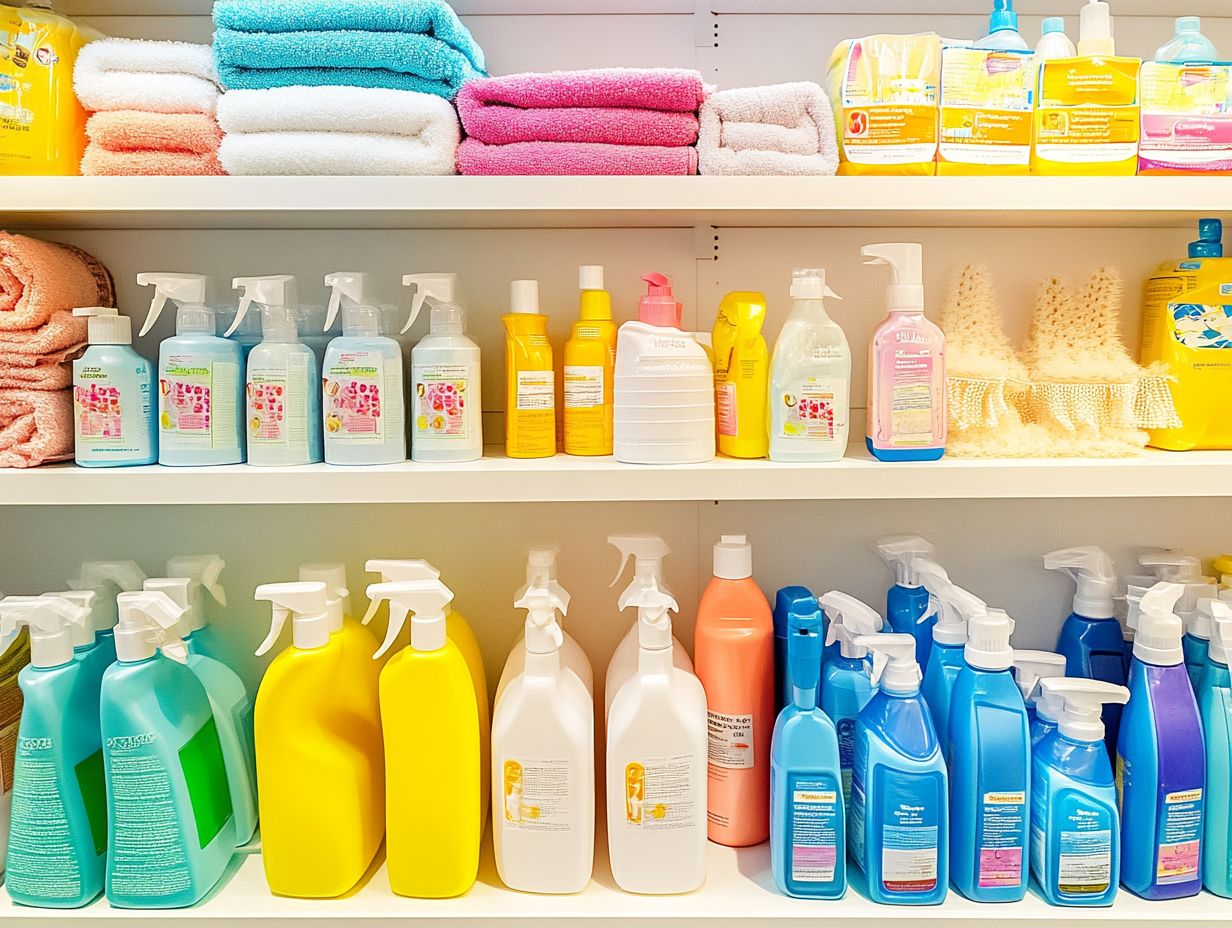 Example of storing cleaning supplies in a cool, dry place