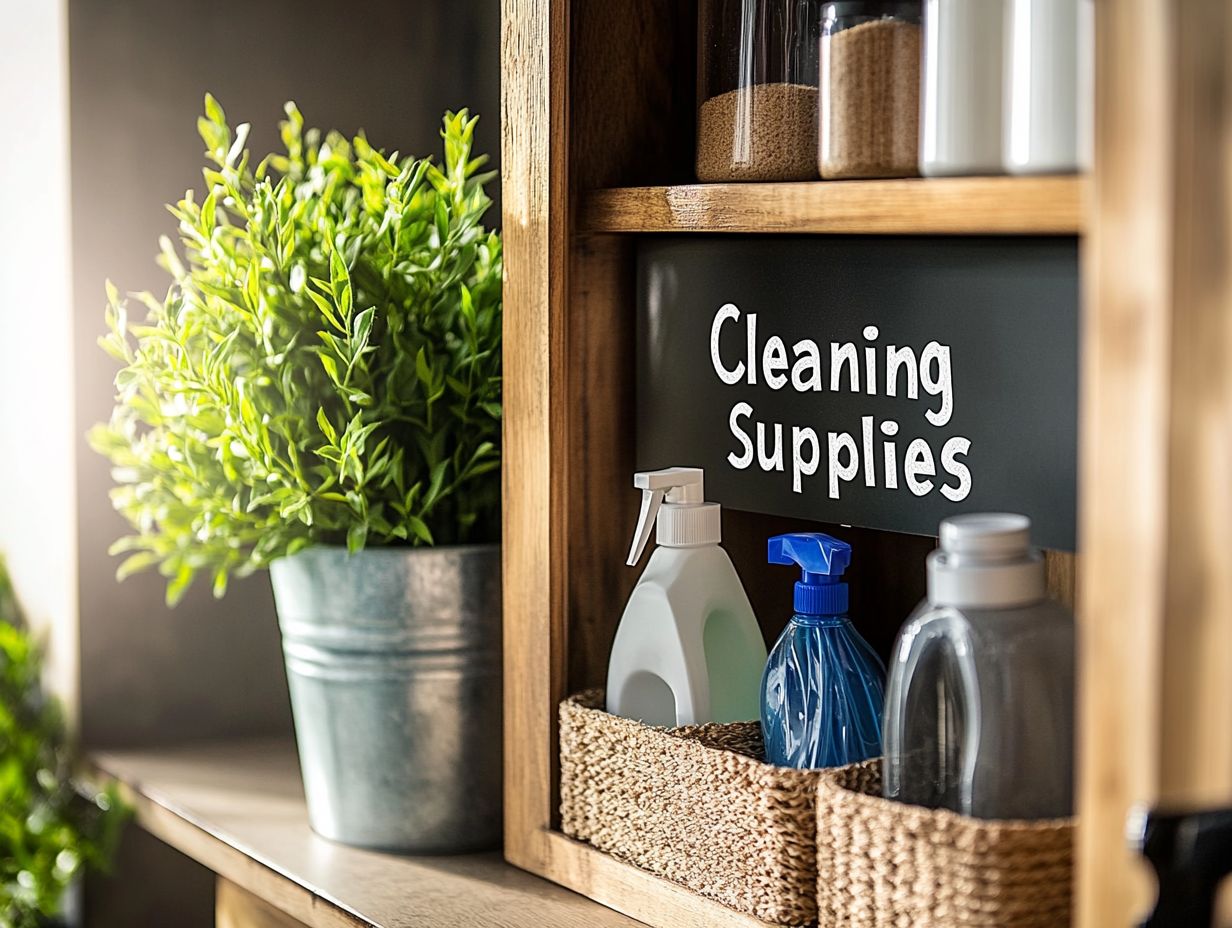 Image illustrating key takeaways for cleaning supplies safety.