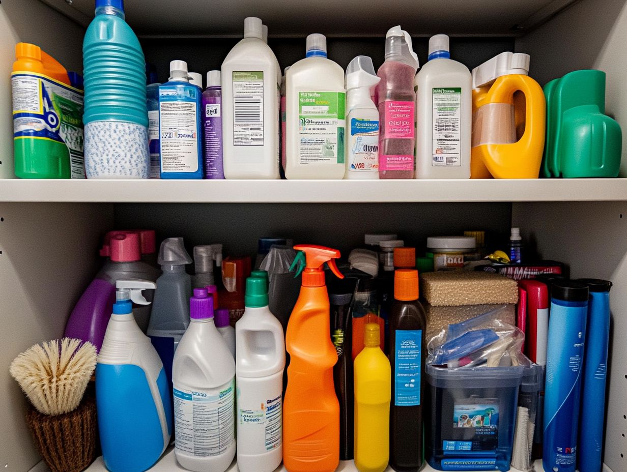 Image illustrating safe storage of cleaning supplies