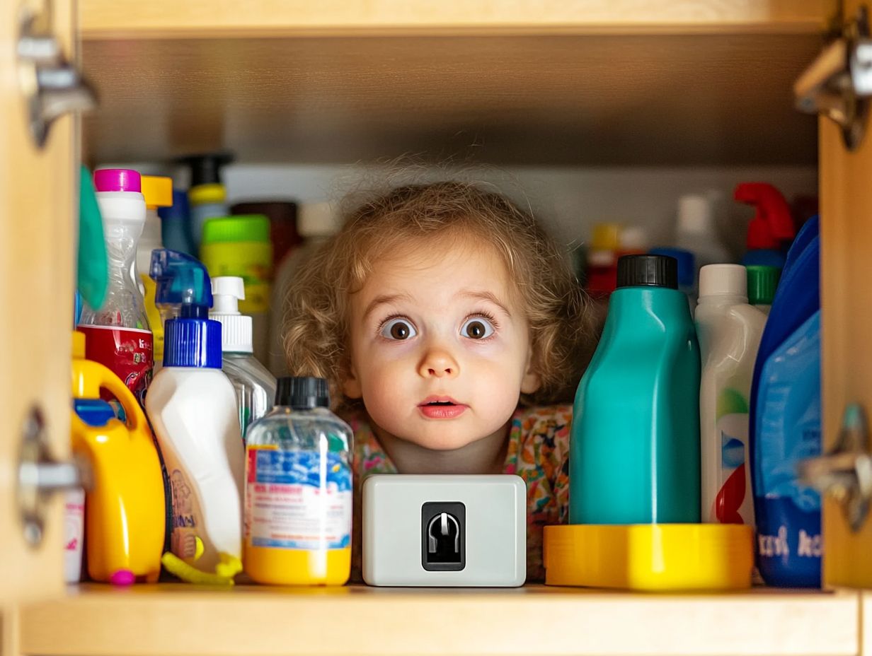 A safe home with cleaning supplies stored in original containers