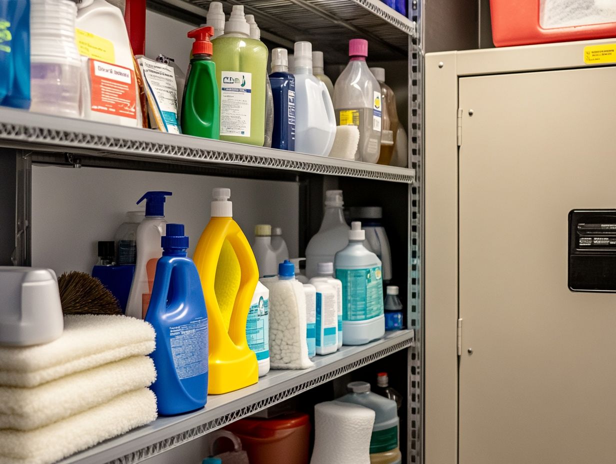 Organized cleaning supplies for safety at home