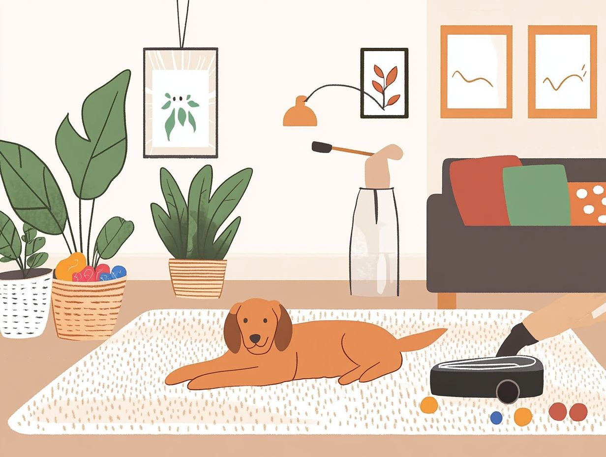 Visual guide for establishing a regular cleaning routine for pet owners