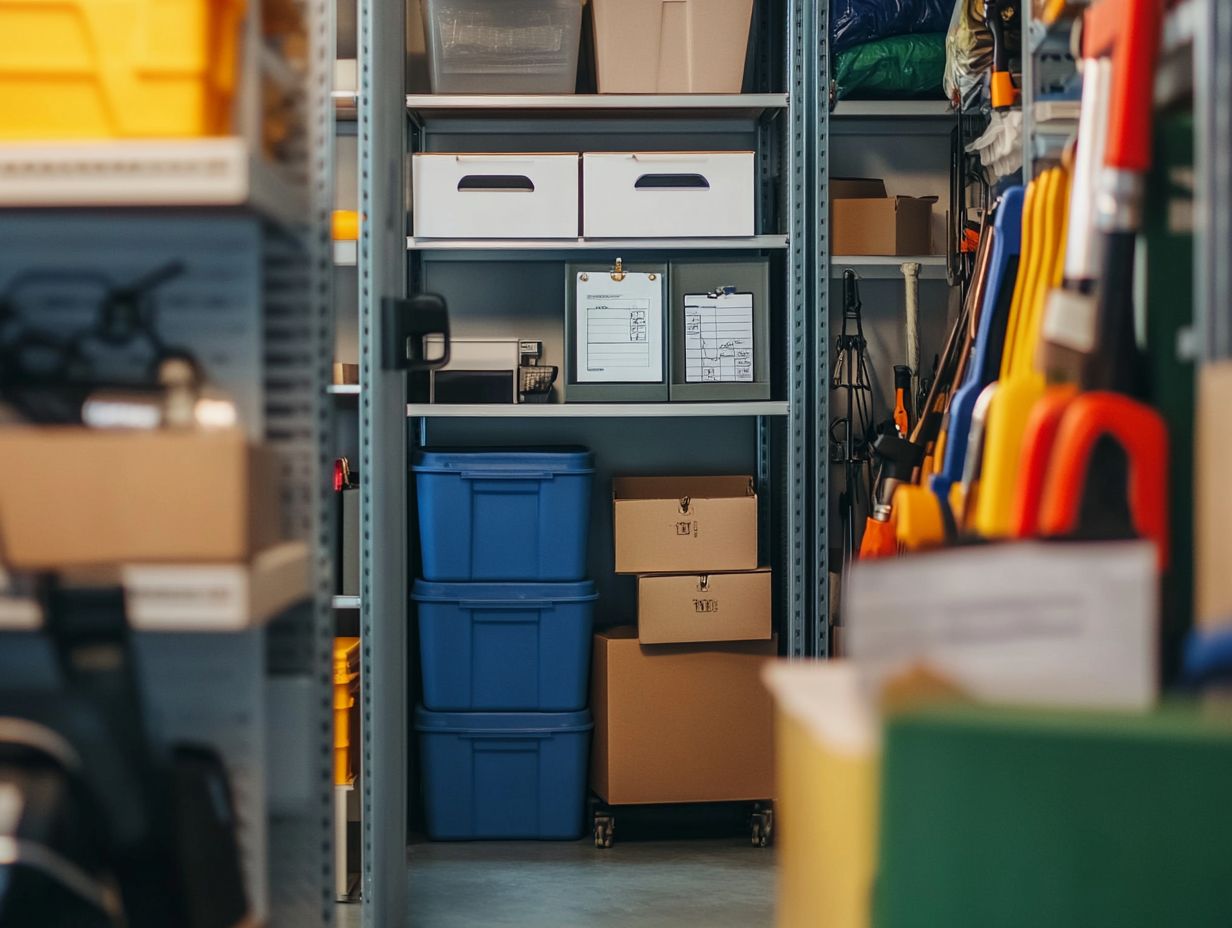 Example of clear and concise labels in a storage area