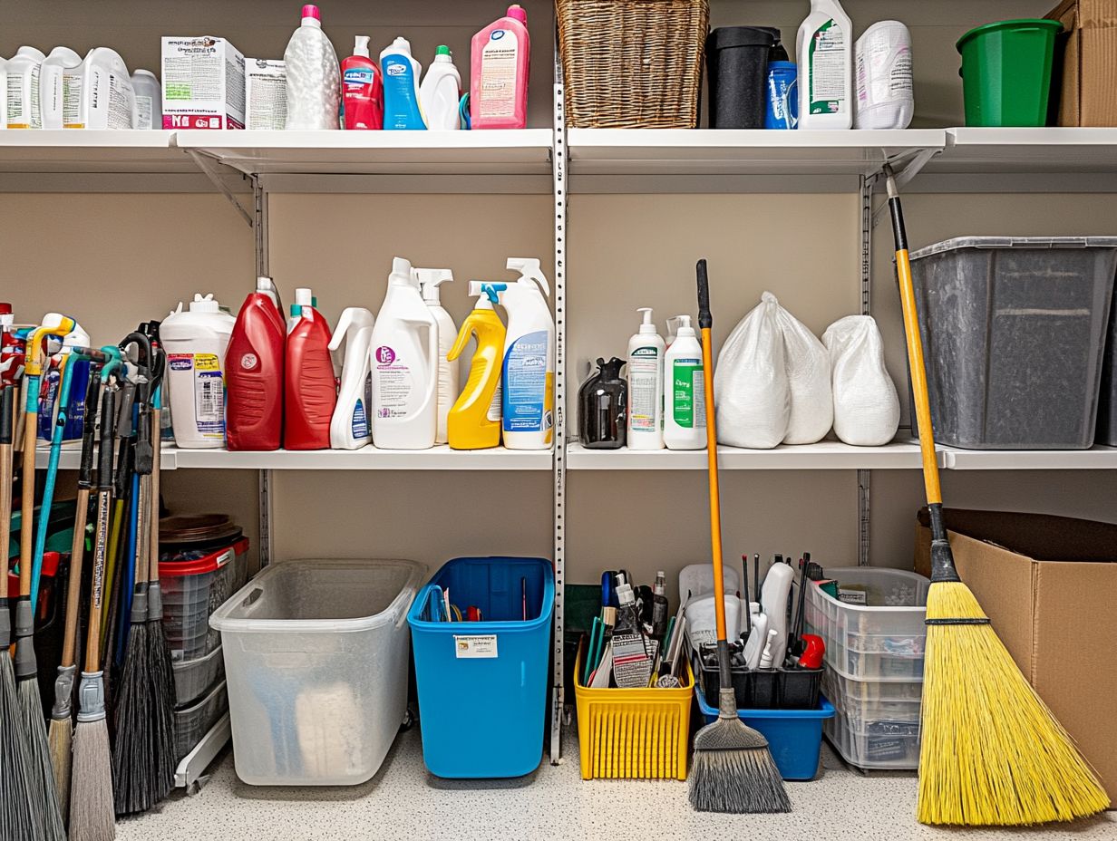 Organize Cleaning Supplies with Clear Storage Containers and Labels