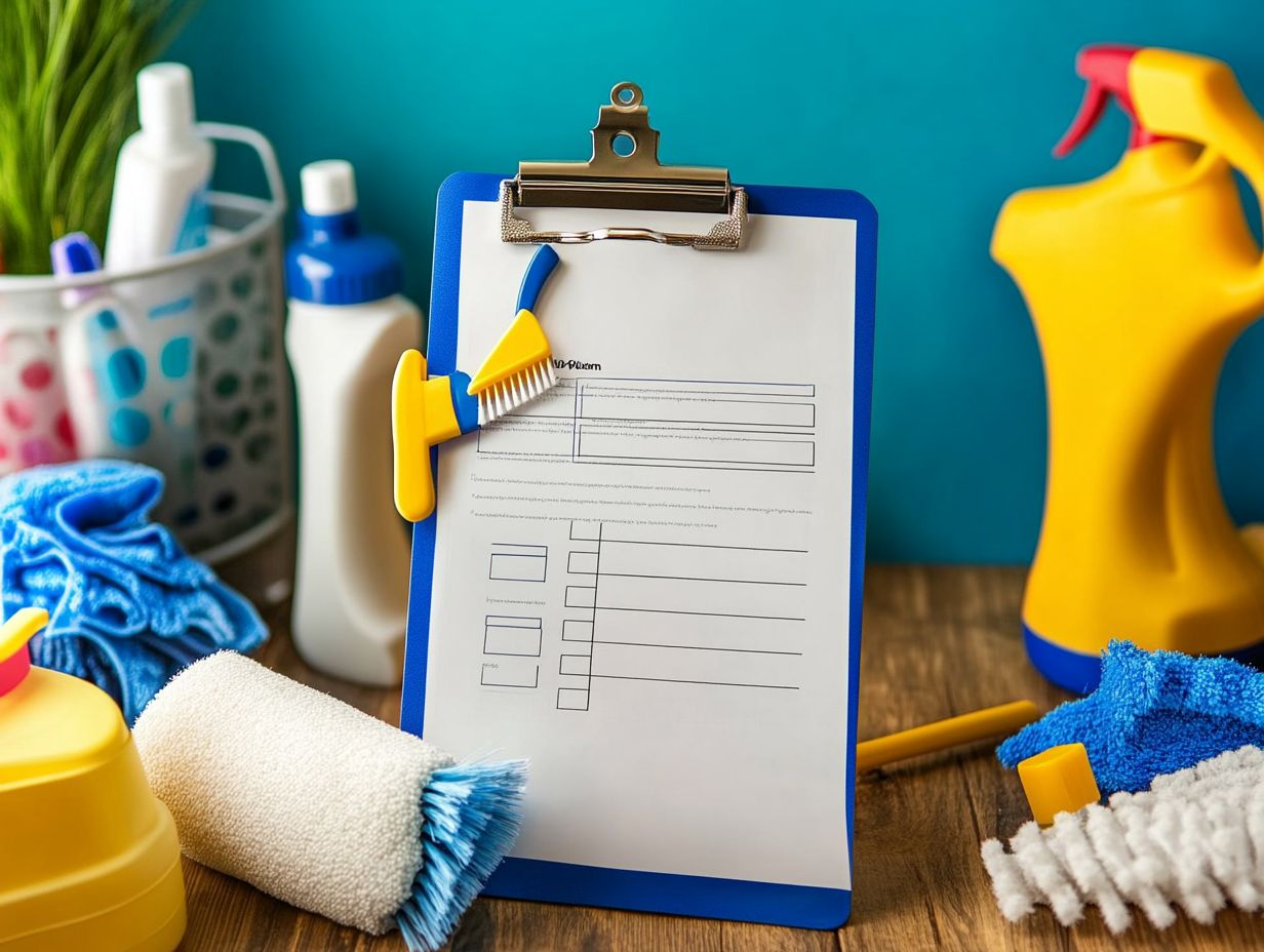 Illustration of cleaning checklist examples