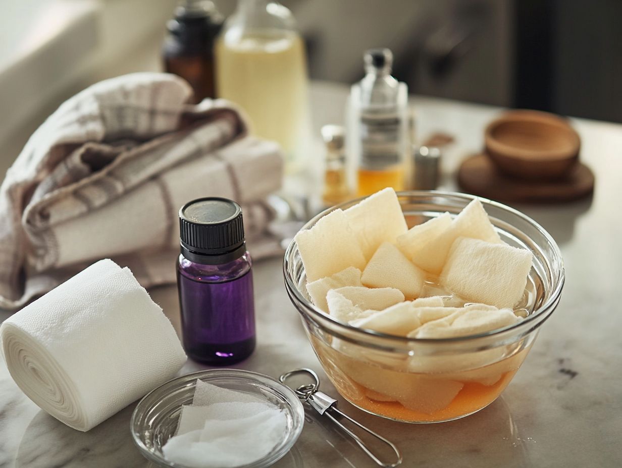 An organized air-tight container for storing homemade disinfectant wipes.