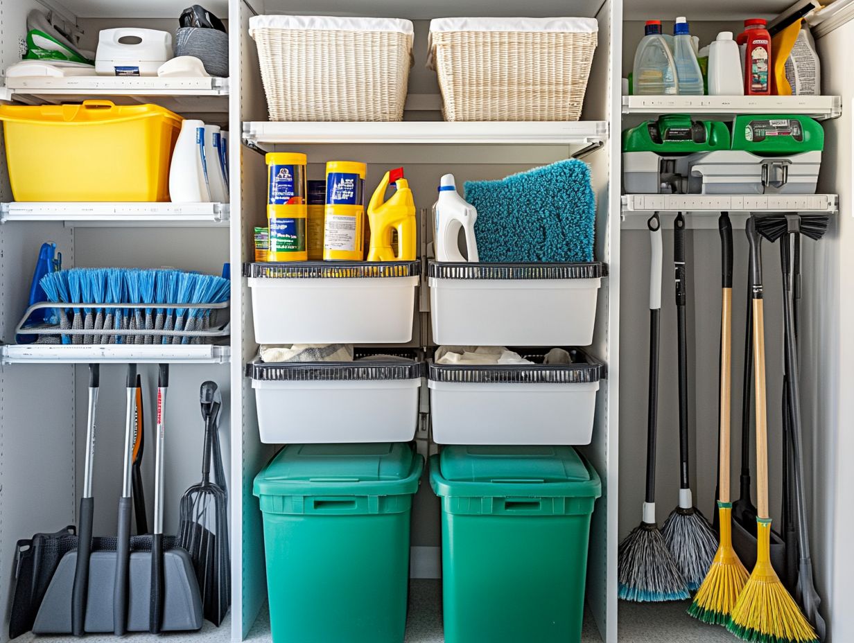 Example of Magnetic Strips used for organizing cleaning supplies