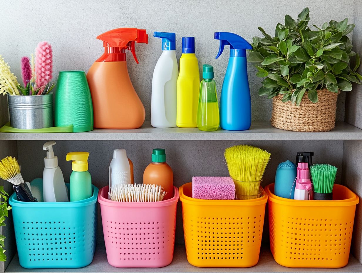 Cleaning and decluttering organized cleaning supplies