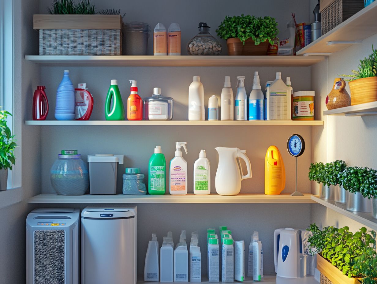 Protect your cleaning products from heat and moisture.