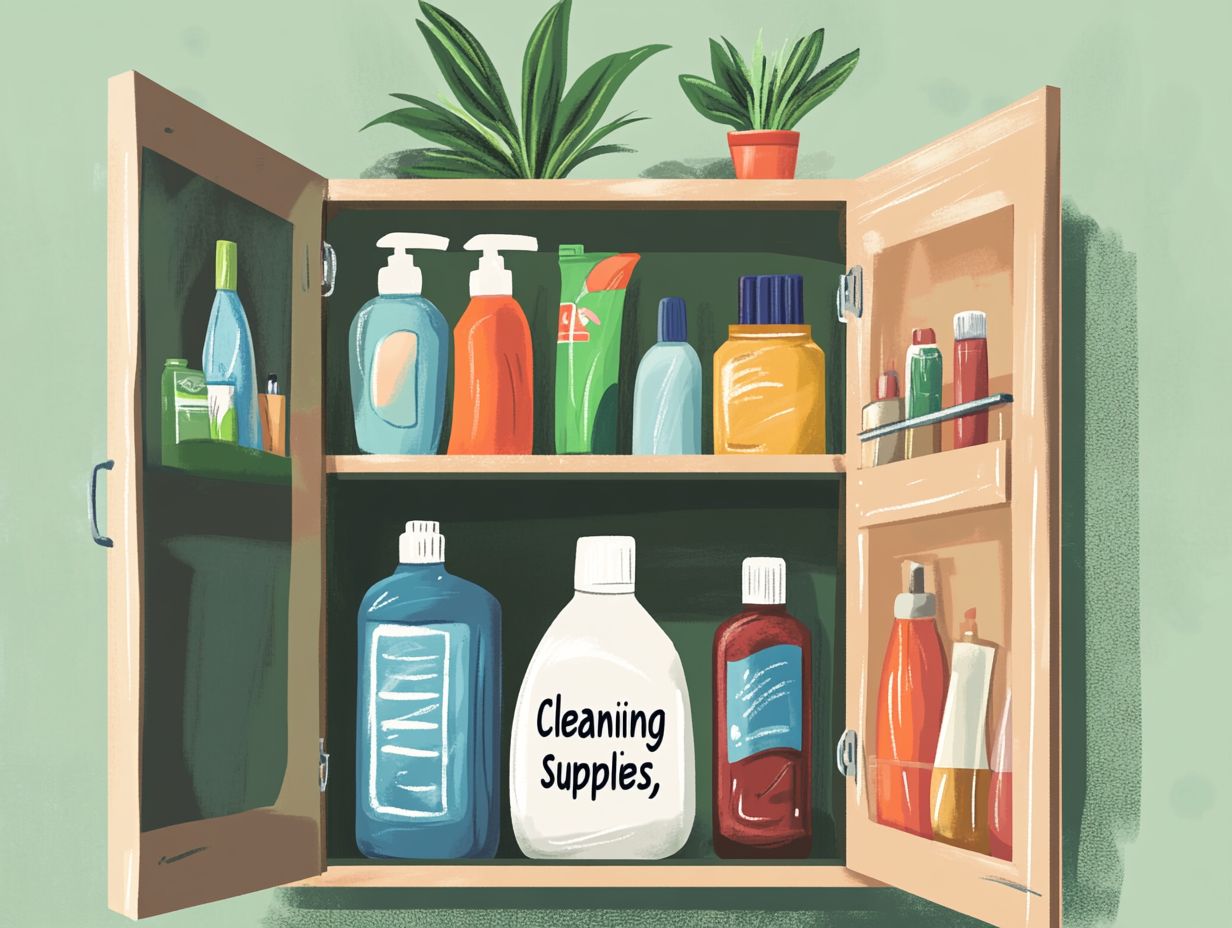 Image showing key takeaways for securing cleaning supplies.