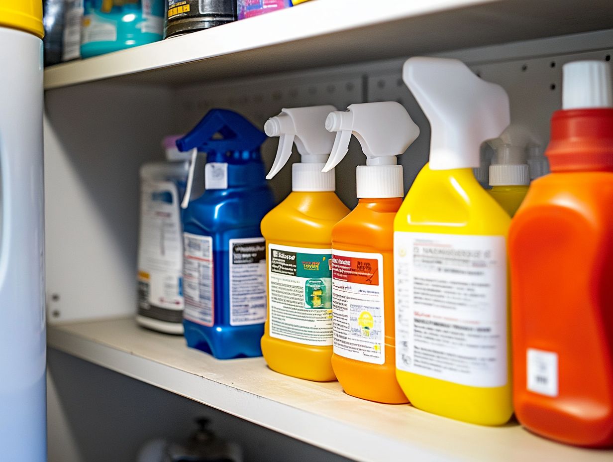 An assortment of specialty cleaners for various household tasks