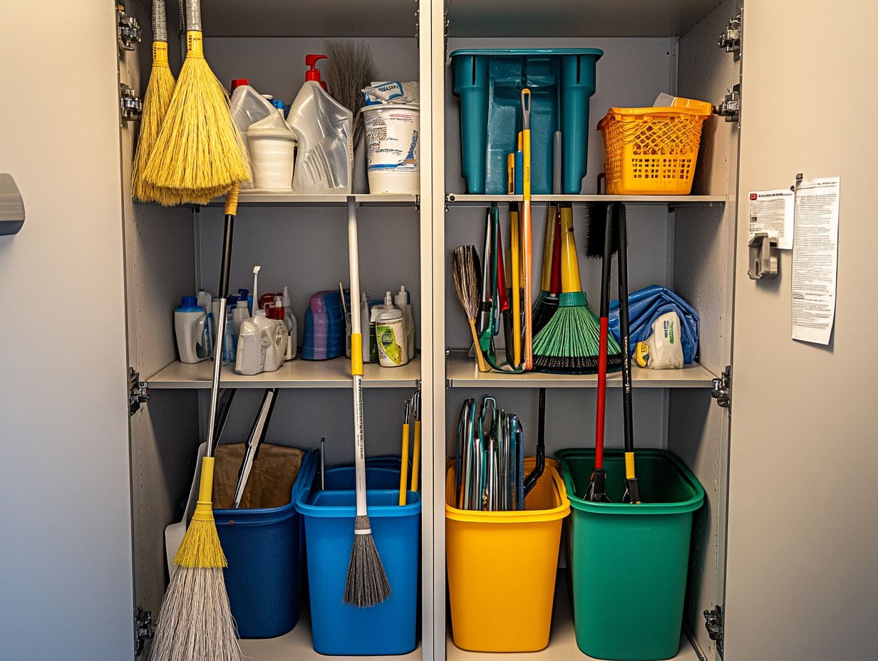 Chemical cleaners stored properly