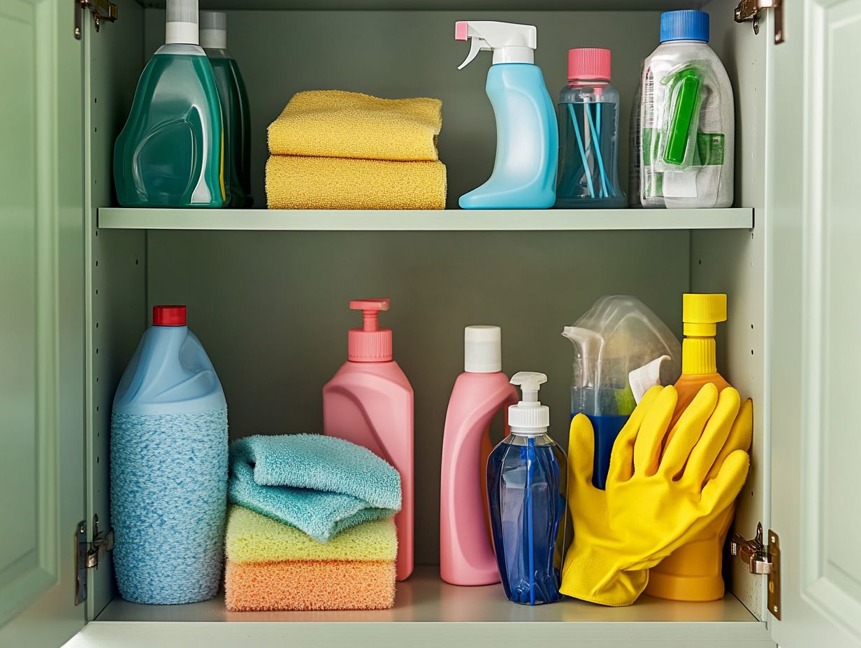 Organize cleaning supplies for safe storage