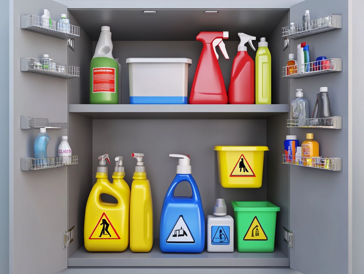 Emergency response protocols for accidental ingestion or exposure to cleaning chemicals.