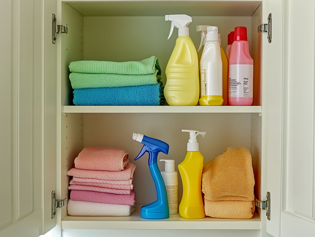 Organized storage for safe cleaning chemicals