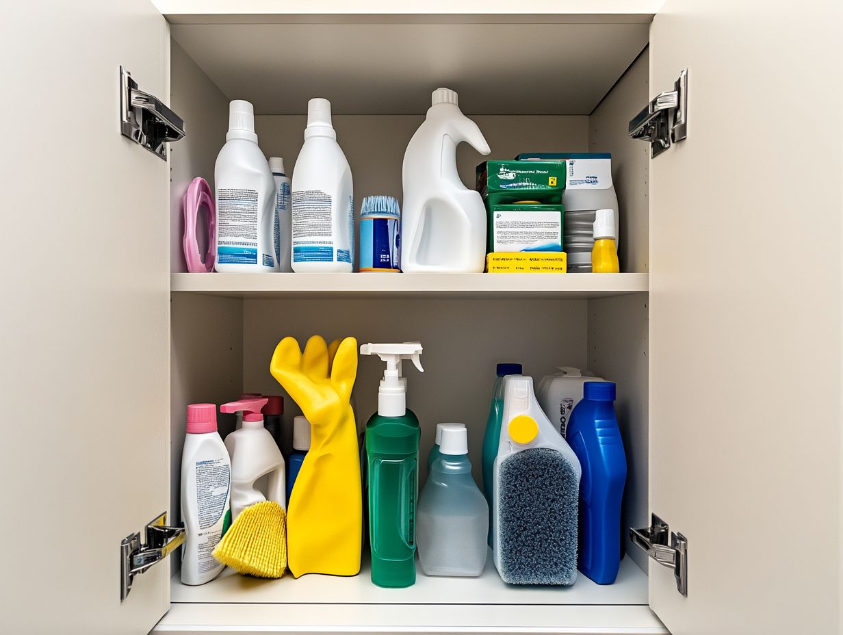 Image showing various cleaning supplies for safety