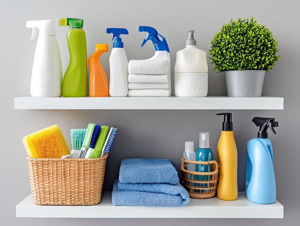 Disinfectants stored in a cool, dry place